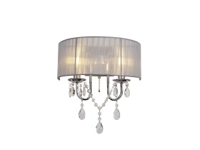 IL30061/GY  Olivia Crystal Switched Wall Lamp 2 Light
